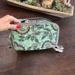 Vera Bradley Paisley Cosmetic Bag in Green and Blue